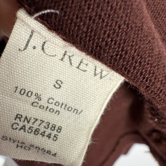 J Crew Authentic Sueded Jersey 1/4 Zip Pullover Mens size small Burgundy Long Sl - Picture 6 of 8